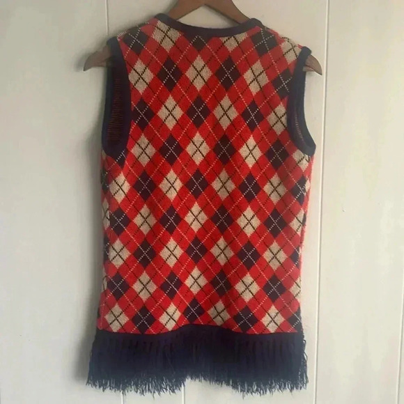 Vintage blue & red geometric kimono size medium - Picture 6 of 6